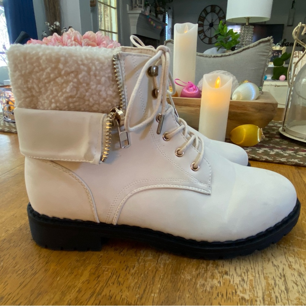 JustFab Illona model combat Booties